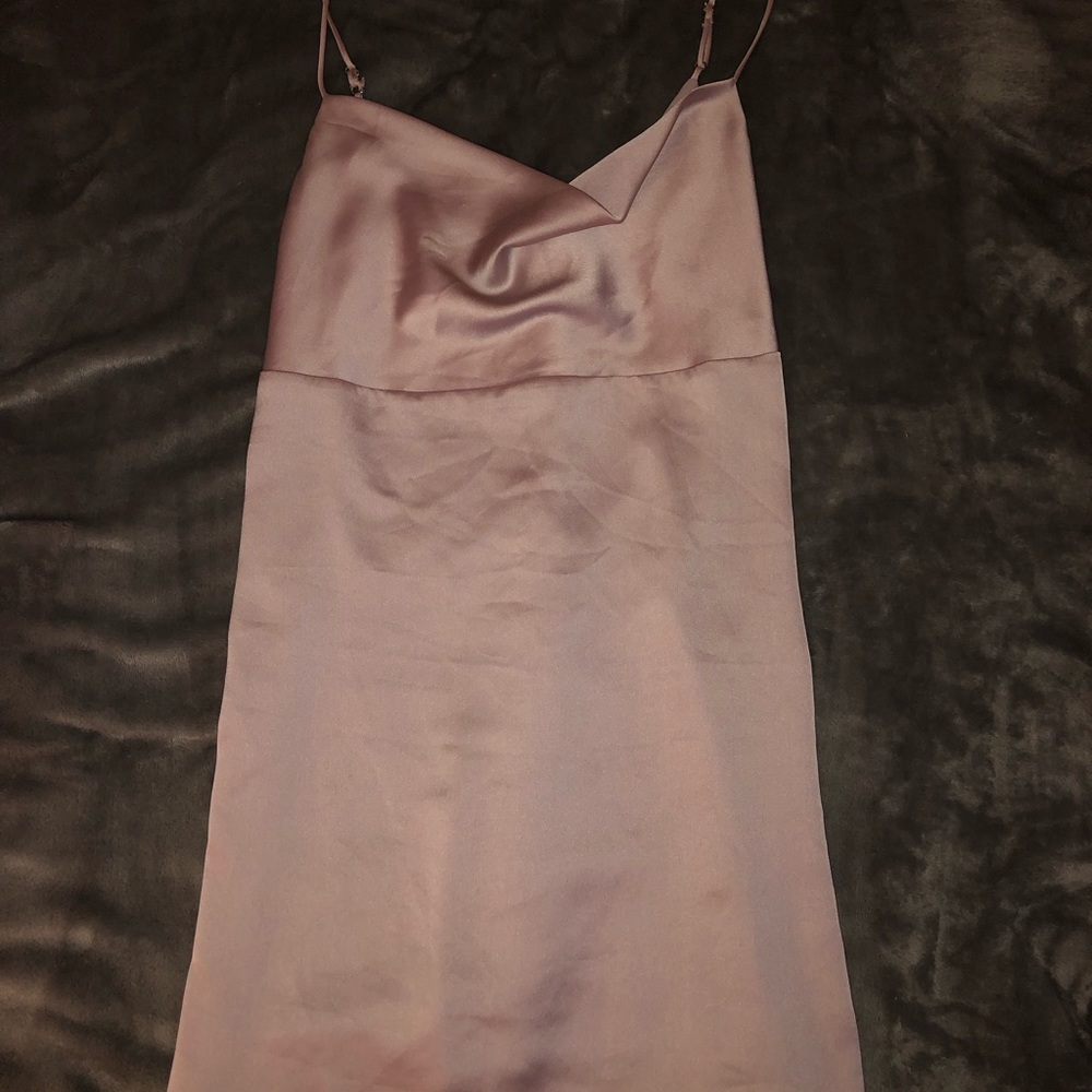 silk pink dress